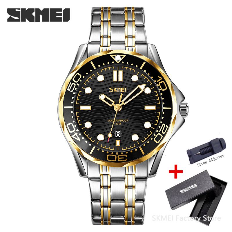 SKMEI 9276 Luxus Herren Quarzuhr Datum Kalender Wasserdicht Textur Zifferblatt Männer Armbanduhren Männliche Uhr Reloj Masculino 9232 9323_voghion.com