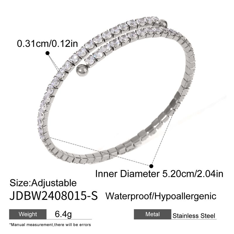 Damenschmuck Edelstahl Grün Zirkon Armband Hohe Version Schnalle Armband Titan Stahl Hand Schmuck Armband_voghion.com