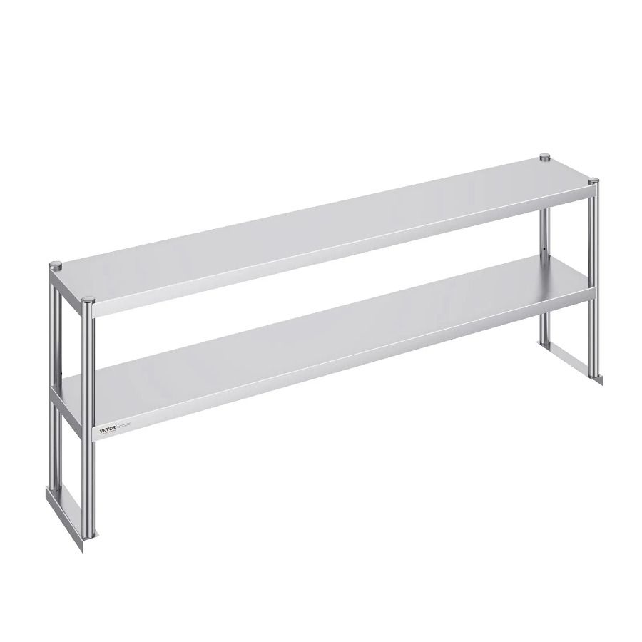 X Deck Overshelf Pollici Doppio Doppio 12 Acciaio Wor Inox Overshelf 72 Regolabile Overshelf Altezza di preparazione Overshelf Tier Doppio_voghion.com