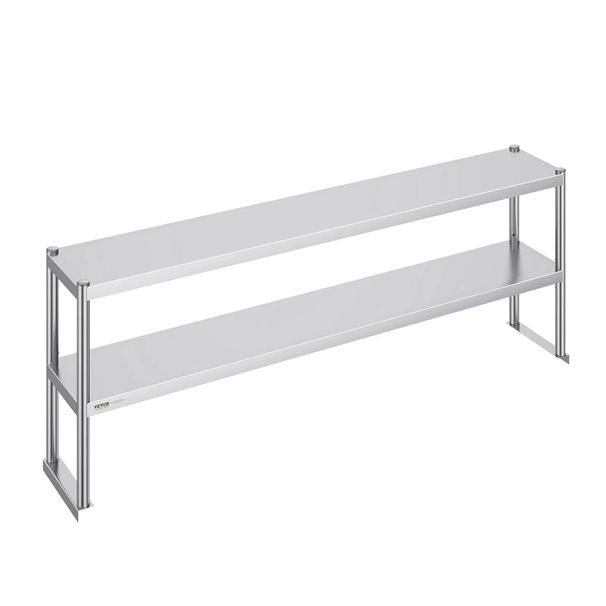 X Deck Overshelf Pollici Doppio Doppio 12 Acciaio Wor Inox Overshelf 72 Regolabile Overshelf Altezza di preparazione Overshelf Tier Doppio_voghion.com