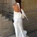 Women's backless halter neck vest high waist skirt two-piece set acetate satin high-end long skirt for women_voghion.com