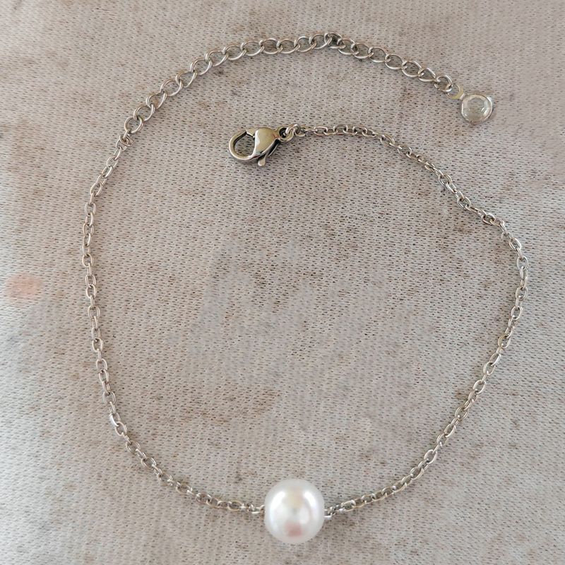 Bracciale con catena singola scorrevole in acciaio inossidabile da 8 mm in stile minimalista_voghion.com