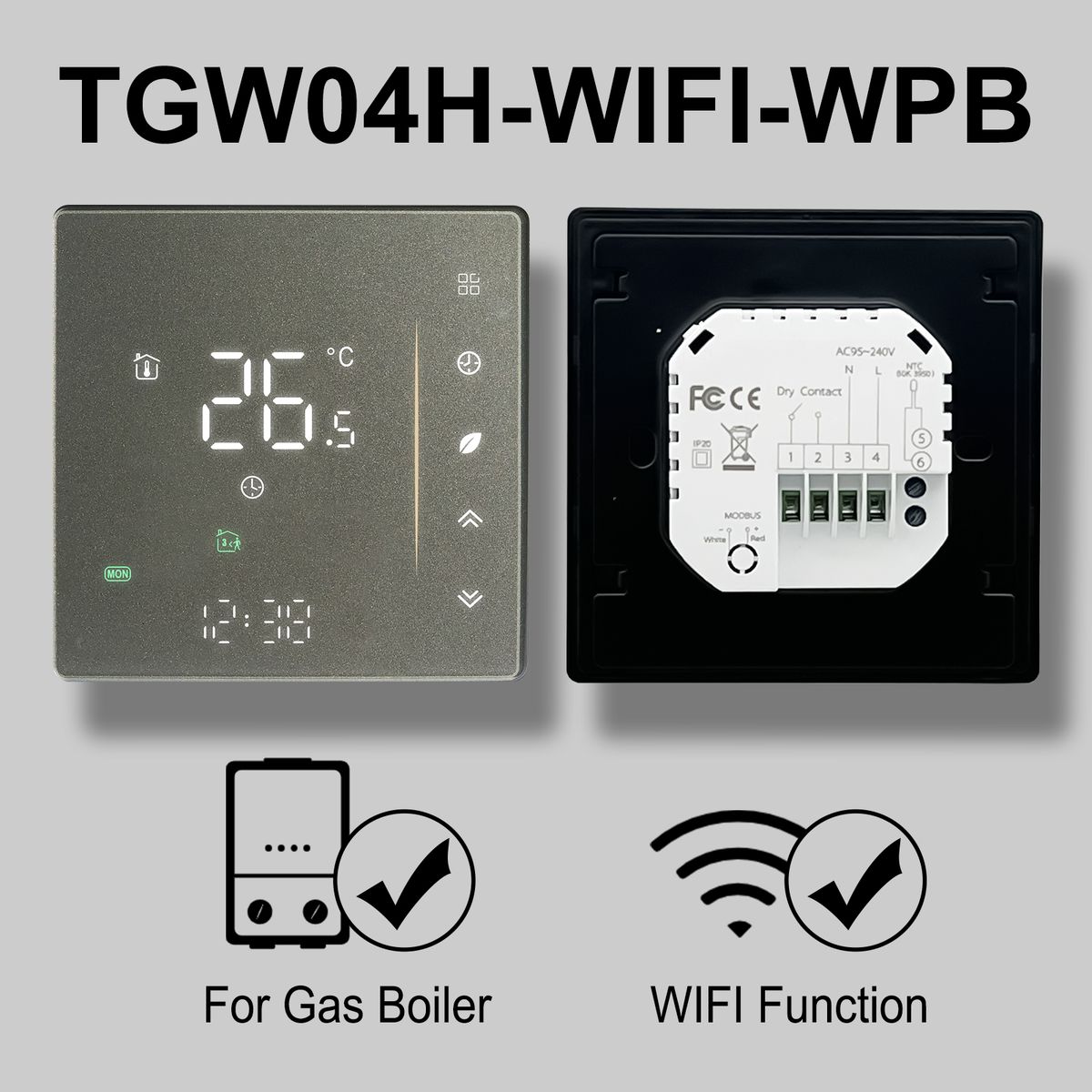 Beok termostaat WiFi Tuya nutika kodu vee- või gaasikatla ruumikütte termoregulaator Alexa Google Yandex_voghion.com