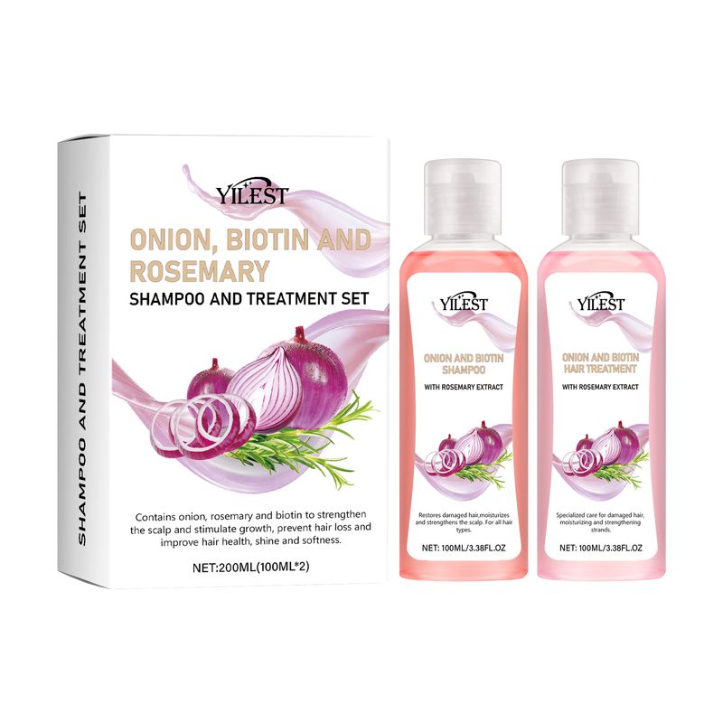 Shampoo alla cipolla e rosmarino da 200 ml per la crescita dei capelli, anti-crespo, rimozione della forfora, miglioramento delle doppie punte secche, balsamo nutriente e lisciante._voghion.com