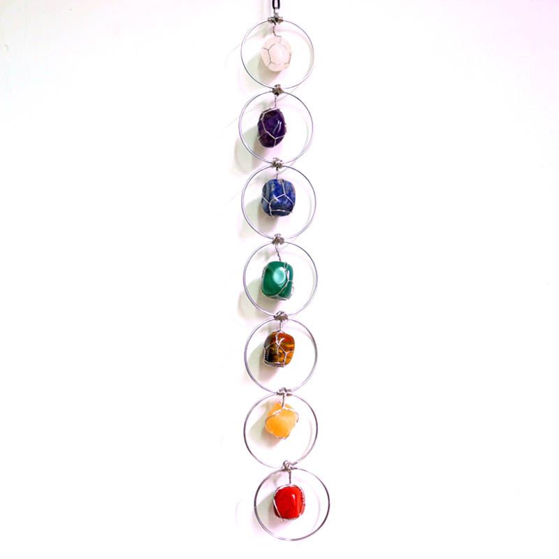 ​Handcrafted Raw Crystal Gemstone Wind Chime - Natural Healing Stone Wall Hanging Decor For Home, Office & Gifts​_voghion.com
