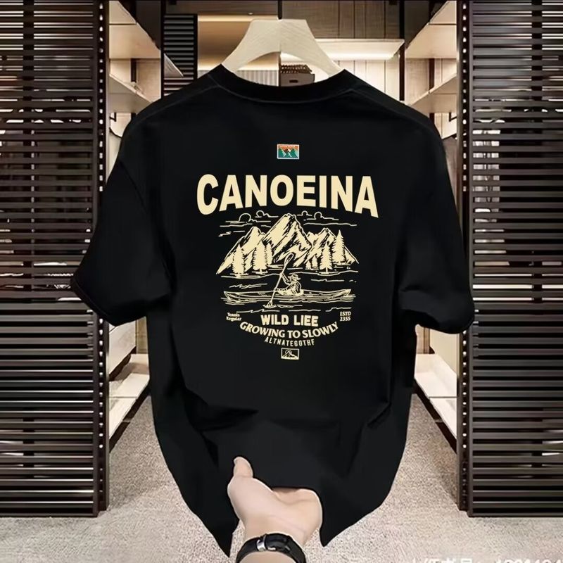 Herren T-Shirt aus reiner Baumwolle mit Rundhalsausschnitt, Top, Sommer, neue beliebte Mode, lockere Kurzarm-Jugendbasis, lässige Halbarm_voghion.com
