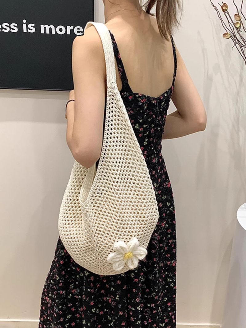Borsa tote grande da donna in tessuto Lazy Wind, estiva, 2025, popolare, da ascella, grande capacità, da spiaggia_voghion.com