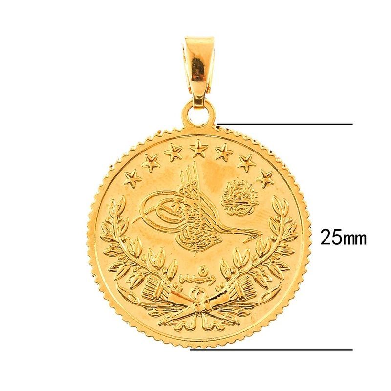 Collier pendentif à breloque en or pour femmes musulmanes, pièce de mode turque, bijoux ethniques traditionnels arabes du moyen-orient_voghion.com