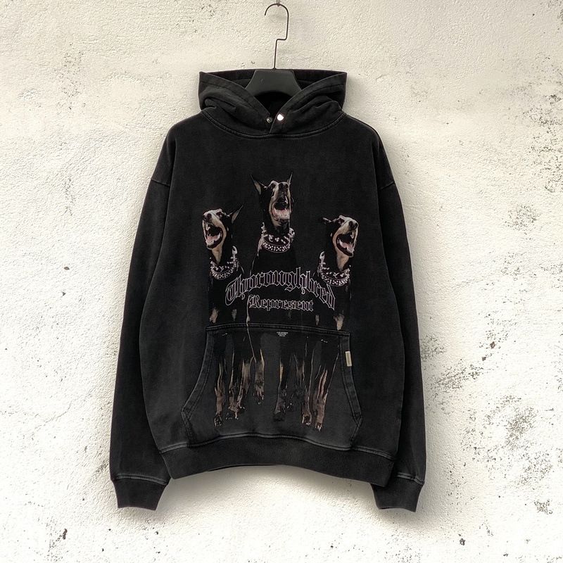 Doberman Pinscher Retro Distressed Huvtröja Amerikansk Hoodie Modemärke för män_voghion.com