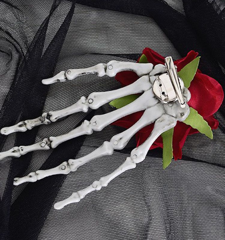 Rosenknochenkrallen für Halloweenpartys können als Haarnadeln und Broschen verwendet werden. Lustiges DIY-Zubehör aus farbigem Kunststoff_voghion.com