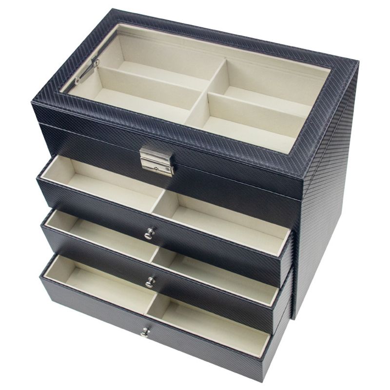 Unisex Brillen opbergdoos meerlaagse zonnebrillen opbergdoos brillencollectie doos thuis display doos leren brillen doos speelgoed_voghion.com