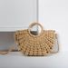 New Medium Hand-woven Straw Hollow Half-circle Ring Handle Crossbody Hand-held Braided Tote Bag_voghion.com