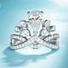 Zhenrong Luxurious Water Drop Pear-Shaped Crown Simulated Diamond Colorful Engagement Ring_voghion.com