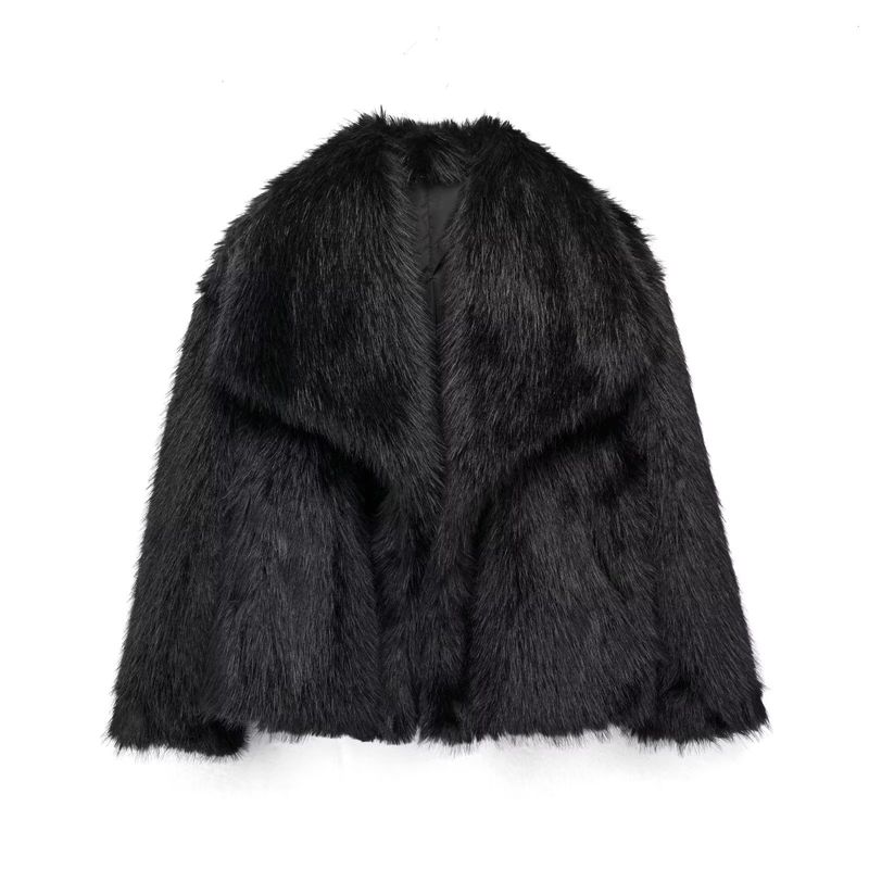 Giacca corta da donna in pelliccia sintetica street fashion_voghion.com