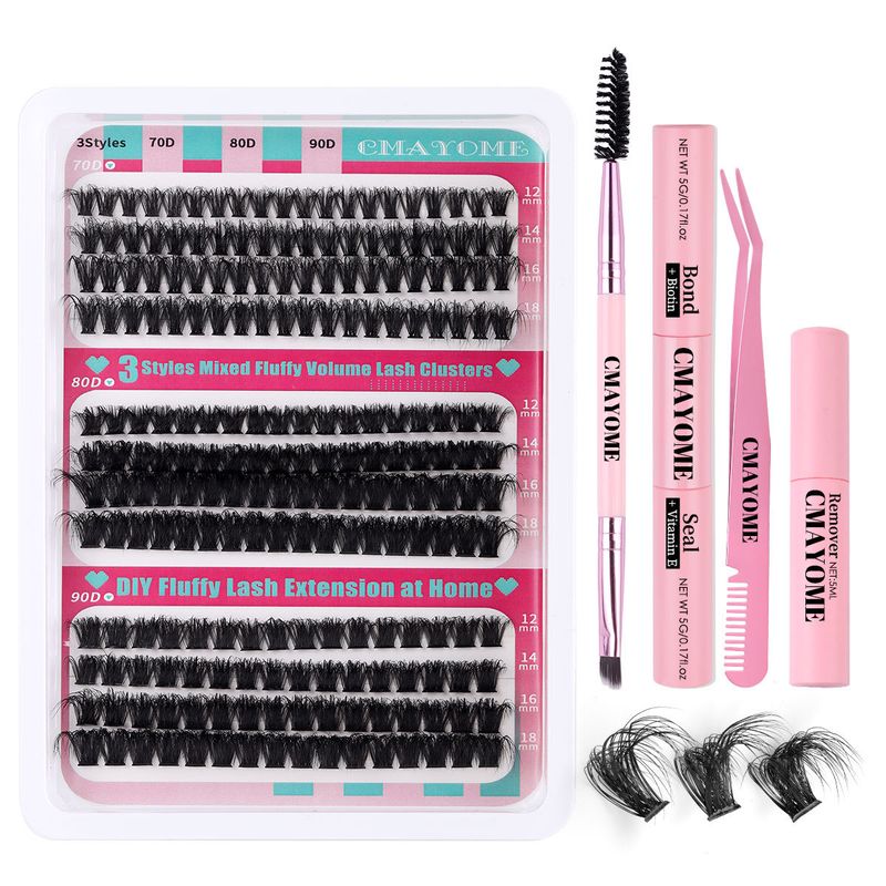 European and American cross border 216 clusters of thick false eyelashes set 70D80D90D mixed segmented DIY eyelashes_voghion.com