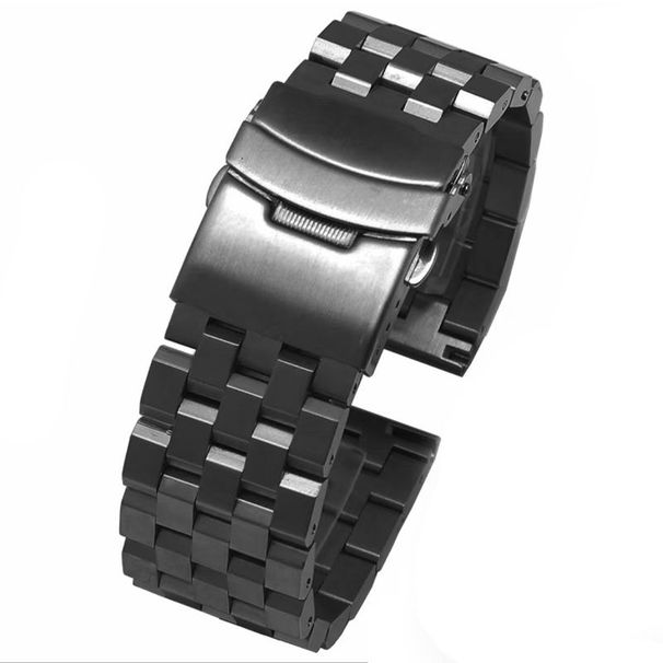 Stainless Steel Trapezoidal Five Bead Tank Solid Strap, Water Ghost Series Substitute Brushed Frosted Watch Strap_voghion.com