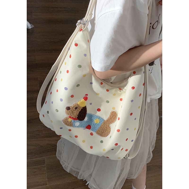 Γυναικεία τσάντα Sausage Dog Canvas 2025 New Tide College Style Backpack Casual Large Capacity Ώμος τσάντα_voghion.com