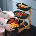 Bamboo Fruit Tray - 3-Tier Modern Snack Serving Stand For Living Room (Elegant Home Decor & Party Display)_voghion.com
