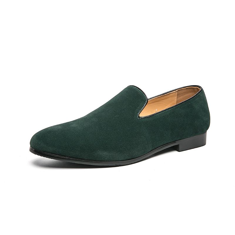 Men's shoes small leather shoes sander pointed leather shoes men's bean shoes_voghion.com