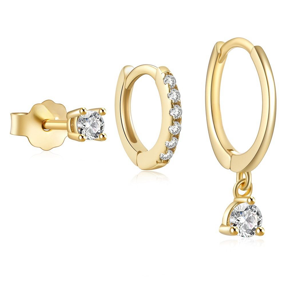 Set di orecchini classici INS con diamanti abbinati per donna_voghion.com