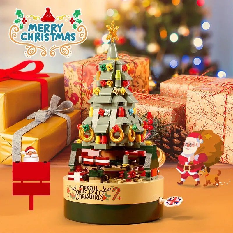 Christmas Tree Building Blocks Music Adult Children Educational Assembly Compatible With Lego Gift Eight-Tone Box Toy_voghion.com