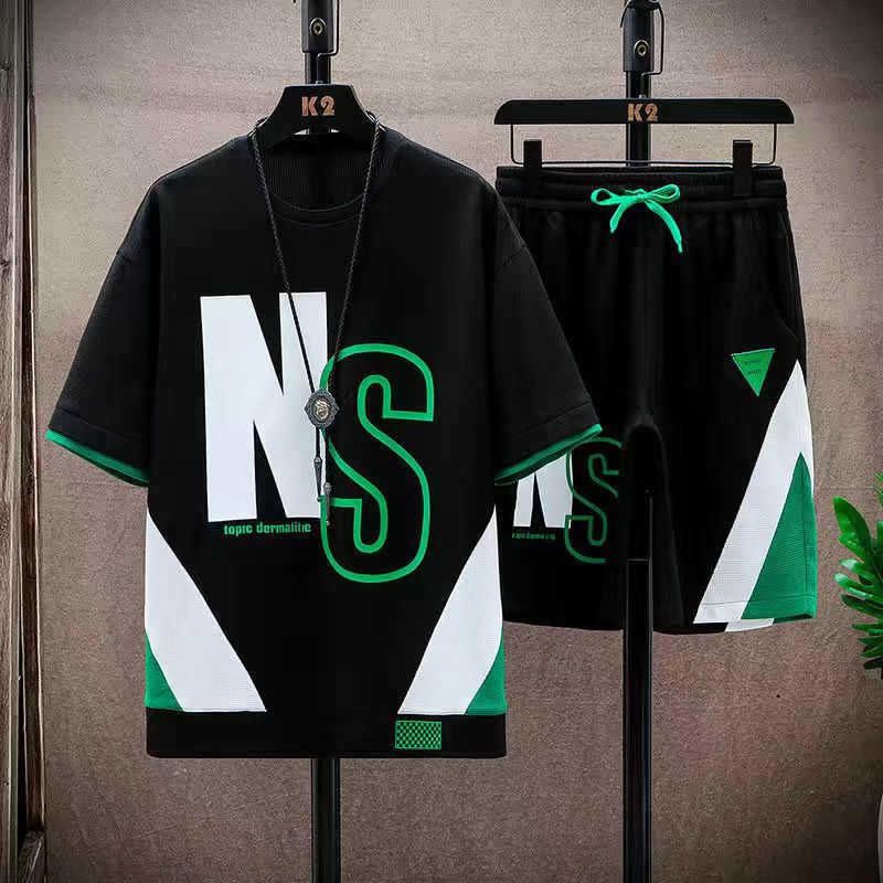 Summer Outfit Short T-Shirt Men Set Stylish Trendy Shorts Couple Youth Half Sleeve Top_voghion.com