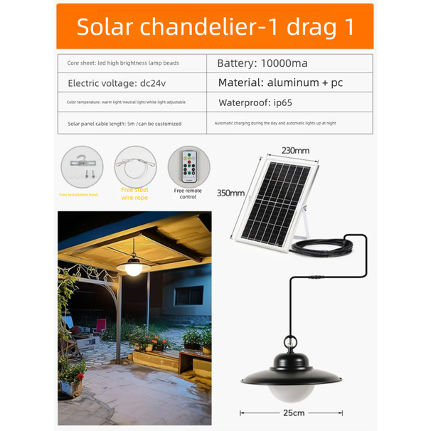 Lampada a sospensione ad energia solare, illuminazione per esterni, lampada a sospensione a LED impermeabile per interni ed esterni_voghion.com