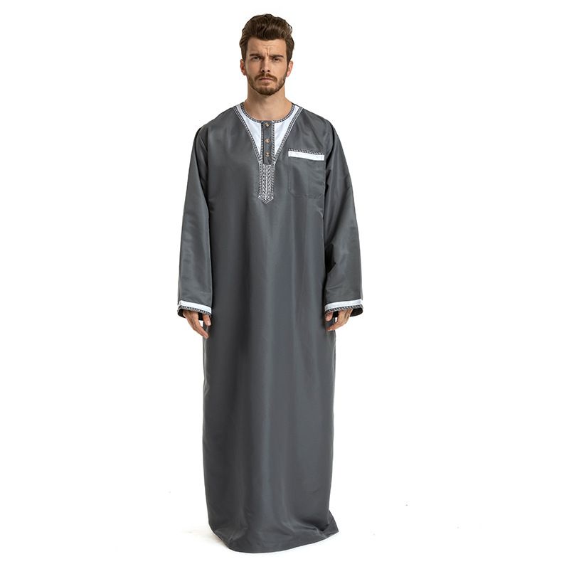 Man's clothing Men's crew neck long sleeve Muslim robe man_voghion.com