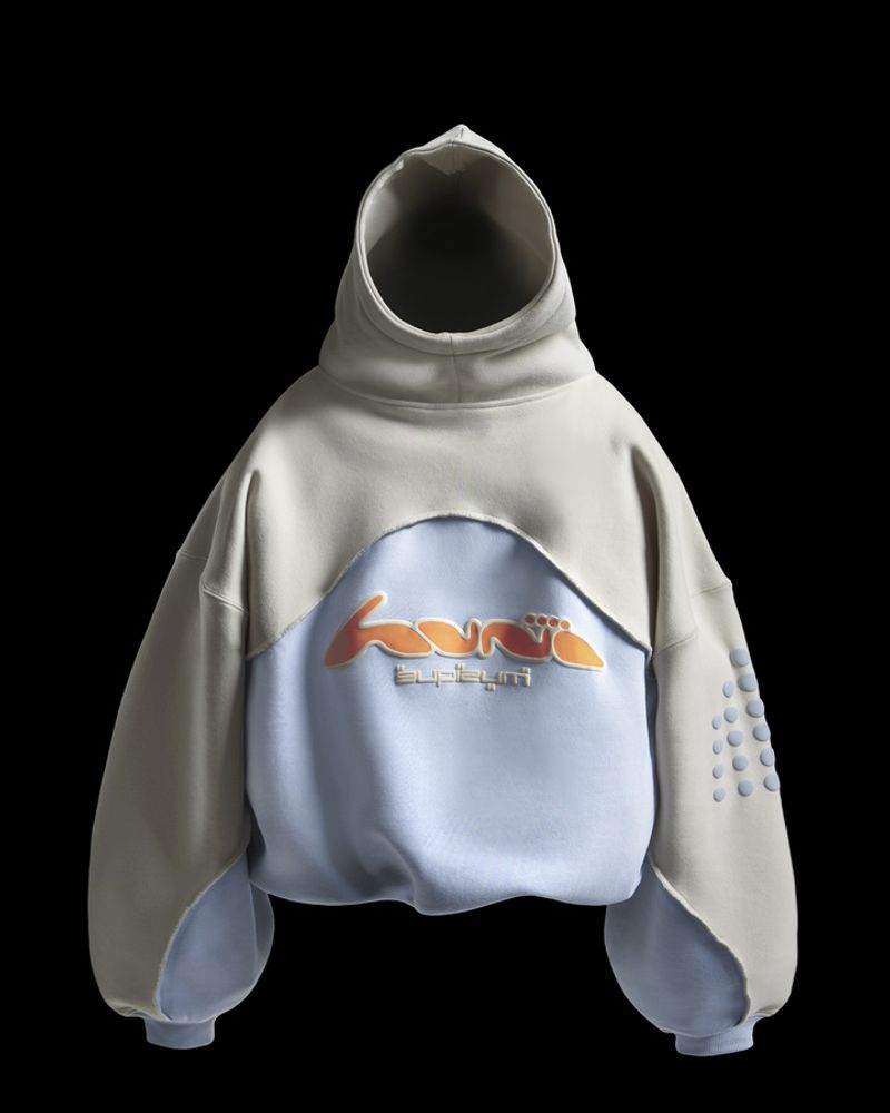Sweat-shirt à capuche imprimé en mousse pour homme, vêtement tendance et décontracté, avec coutures colorées et lettres_voghion.com