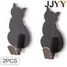 JJYY 2 Ganchos Adesivos Resistentes à Prova d'Água para Banheiro, Adesivo de Parede de Plástico com Gato, Gancho para Toalha de Cozinha_voghion.com