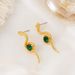 Temperament Diamond Shaped Earrings For Women's Fashion, Emerald Wrapped Small Snake Earrings, Instagram Trend_voghion.com