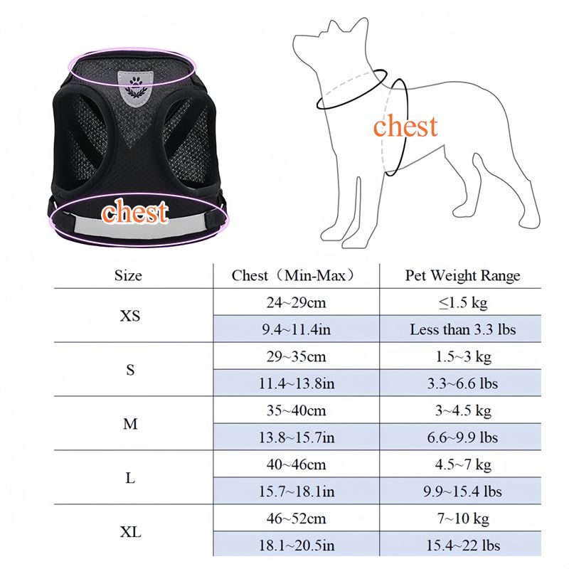 Vest, Leash And Harness Set, Adjustable Mesh Harness, Cat, Leash, Harnesses For Puppies, Bulldog, Corgi, Dog By PawParty Store_voghion.com