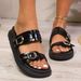 New Round Head Fashion Belt Buckle Line Women's Platform Sandals_voghion.com