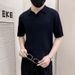 Vīriešu apģērbs Polo krekls Vīriešu vasaras jauns vīriešu īsroku T-krekls Vienkrāsains universāls T-krekls ar atloku Ikdienas skaists tops, universāls_voghion.com
