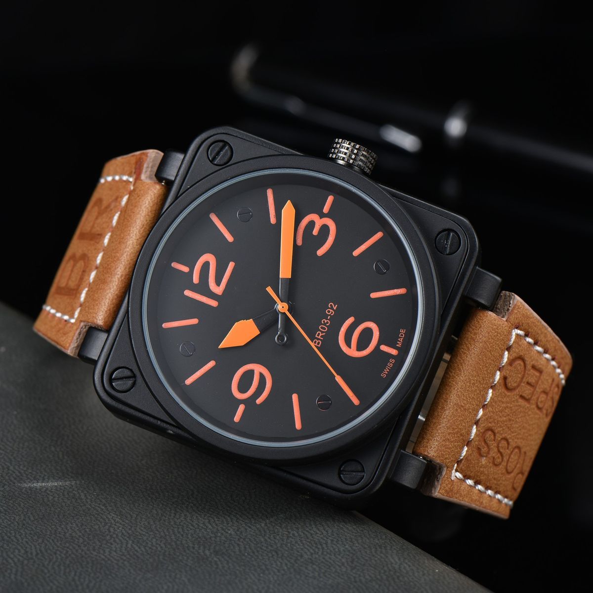 Product Micro Men's Fashion B Square 3-Needle Fully Automatic Mechanical Tape Watch_voghion.com