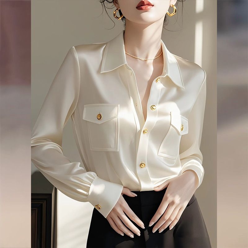 Hauts en satin de style vêtements pour femmes pour femmes début d'automne nouveau style chaud chemises super belles uniques et spéciales_voghion.com