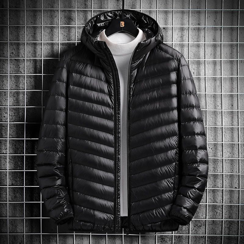  2023 winter new style men's light down jacket short hooded fashion white duck down long-sleeved jacket men's clothing_voghion.com
