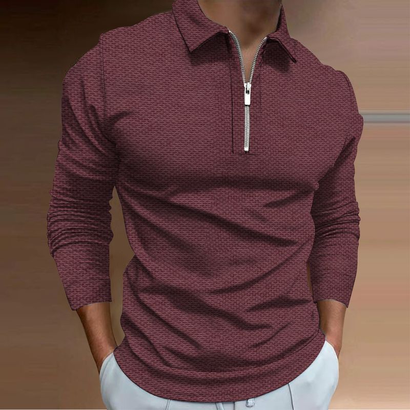 2023 frühjahr neue 3D gedruckt revers lange ärmeln lässig männer T-shirt street fashion alphabet Polo-shirt streifen_voghion.com