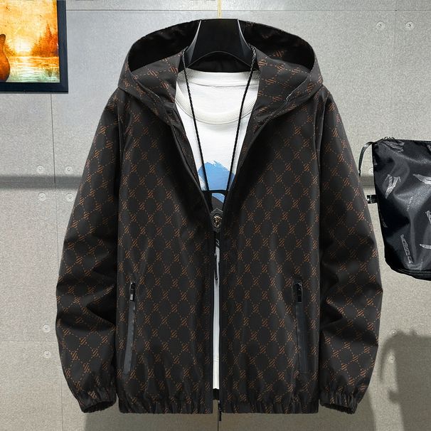 Light luxury clothing, fat spring men's casual jacket, hooded loose fitting large top trend Men_voghion.com