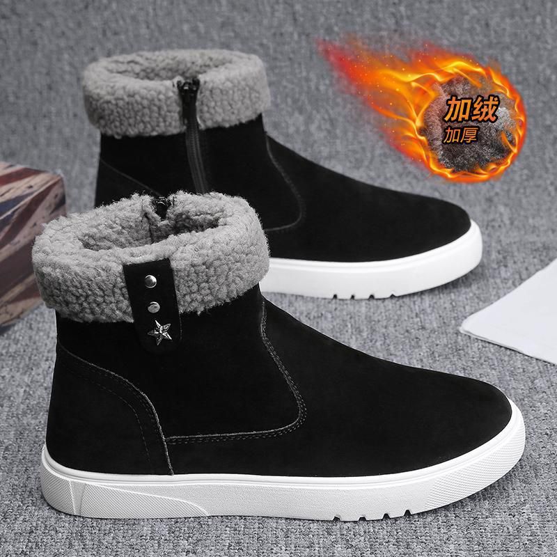 Stivali da neve invernali, scarpe calde in cotone, stivali alla moda in cotone, scarpe da uomo_voghion.com