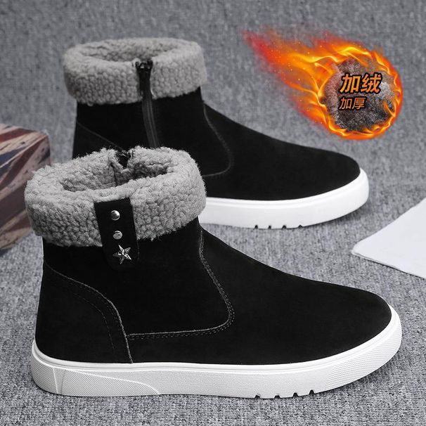 Stivali da neve invernali, scarpe calde in cotone, stivali alla moda in cotone, scarpe da uomo_voghion.com