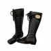 2025 Summer New Versatile Square Toe High For Women With Niche Design, Lace-up Riding Boots_voghion.com