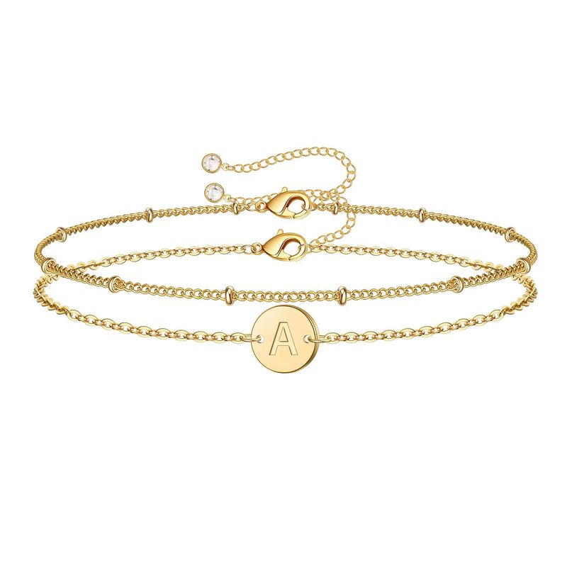 Damenschmuck Doppellagiges Edelstahlarmband Nischendesign Einfaches doppellagiges kreisförmiges dickes Kettenarmband_voghion.com