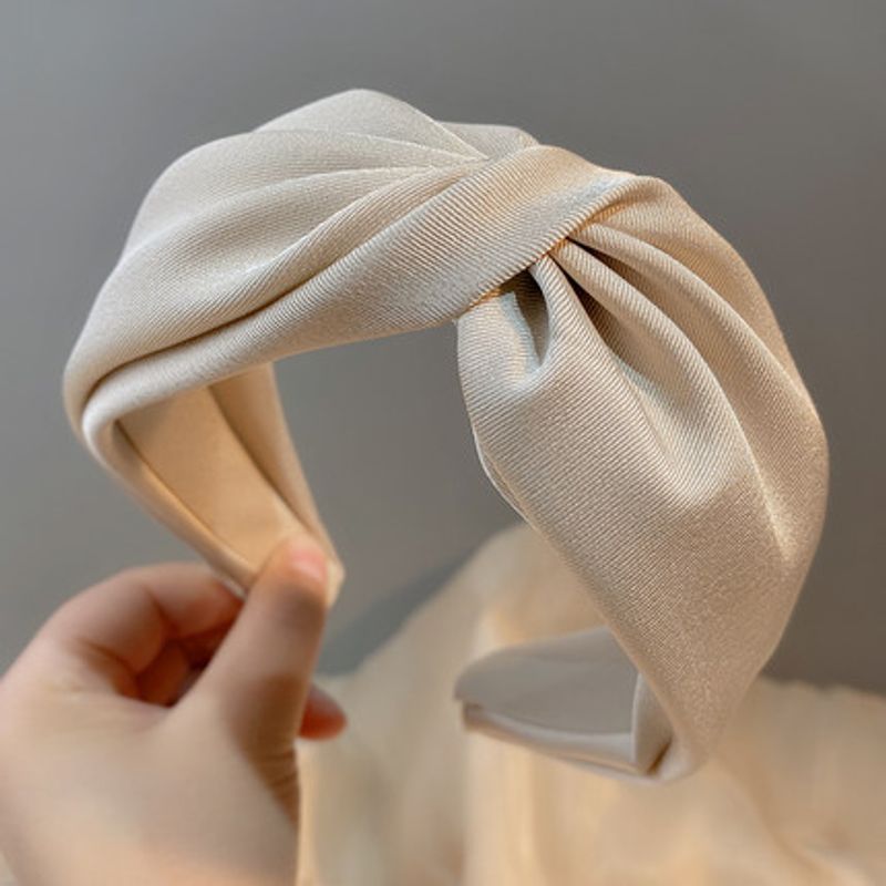 2022 new cross headband solid color simple versatile fashion simple outing hair pressing wide brimmed headband headdress_voghion.com