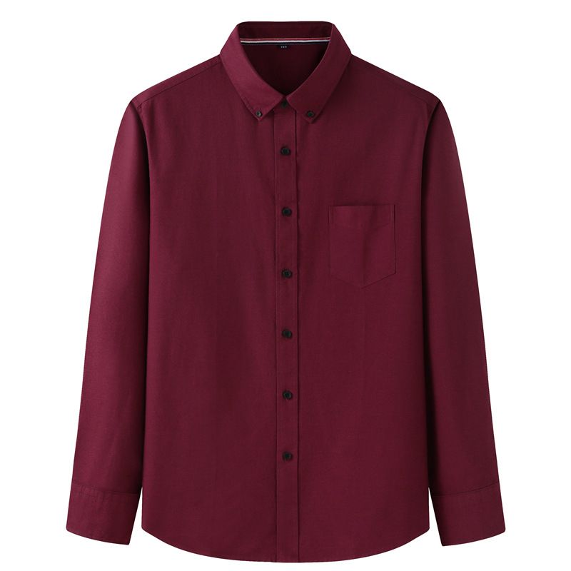Men's Clothing Plus Size Long Sleeved Shirt Spring And Autumn Style Large Plus Fat Business Casual Fat Guy Solid Color Oxford Spinning Shirt_voghion.com