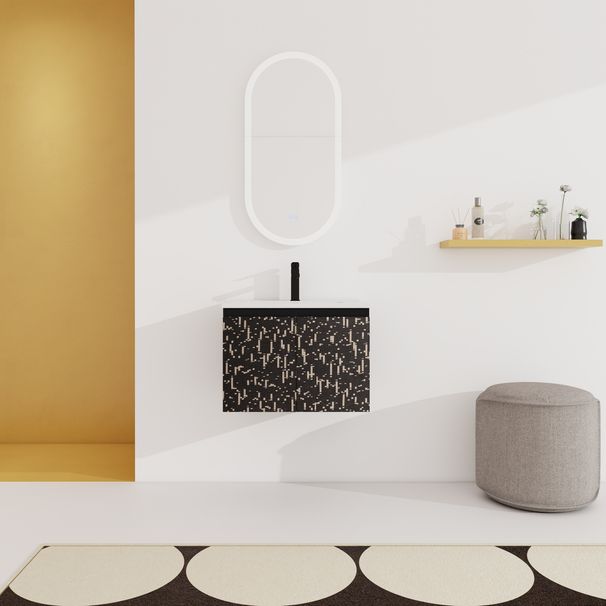 24'' Floating Wall-Mounted Bathroom Vanity With Ceramics Sink & Soft-Close Cabinet Door, KD-Package_voghion.com