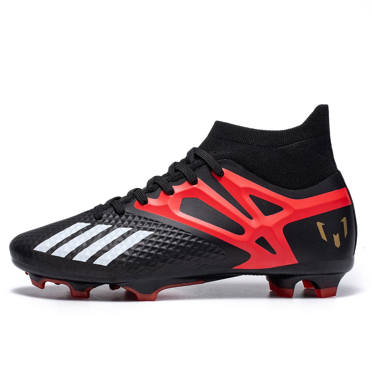 Höga fotbollsskor för män och kvinnor, TF konstgräs, AG-spik, sportskor i läder för studentfotträning_voghion.com