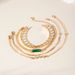 Elegante set di 4 bracciali quadrati verdi a strati con diamanti, intrecciati e cavi, regalo per donna_voghion.com