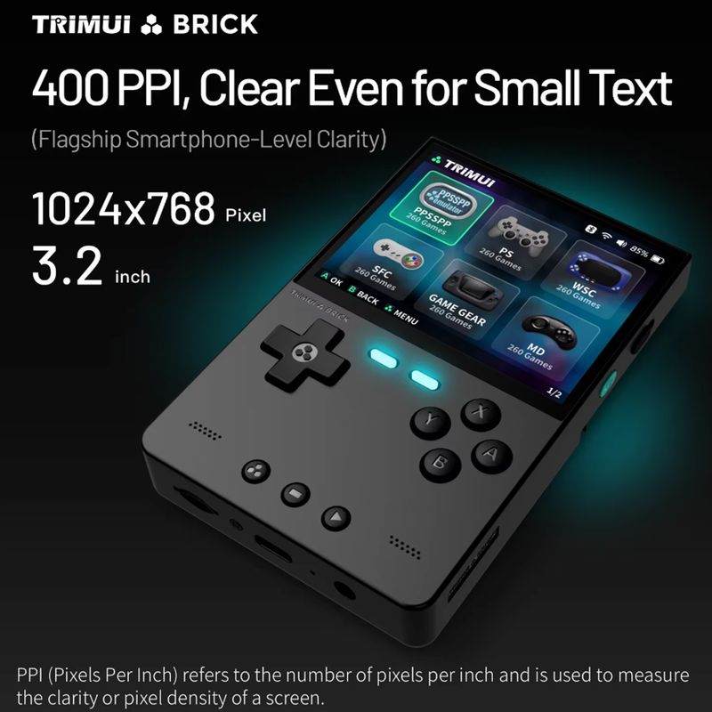 TRIMUI BRICK Handheld 3.2'' Linux-systeem Draagbare console 400PPI IPS-scherm 3000mAh Game Player_voghion.com