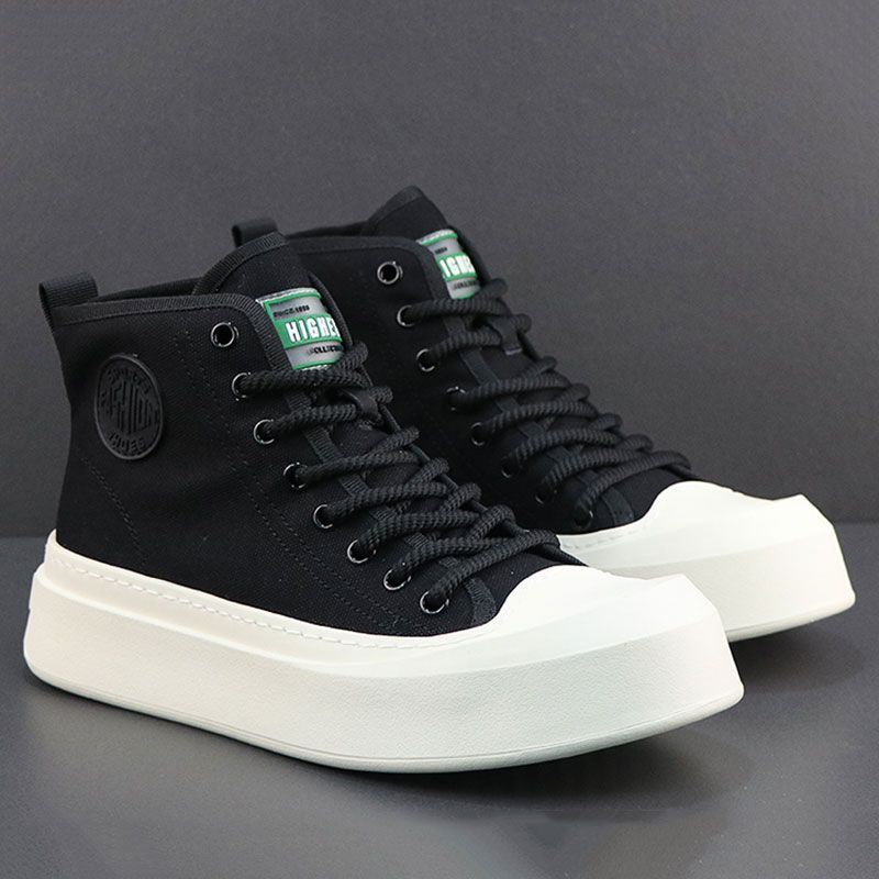 Chaussures montantes en toile pour hommes, tendance étudiante du printemps 2024, toutes assorties, nouvelles chaussures de sport décontractées respirantes pour hommes_voghion.com